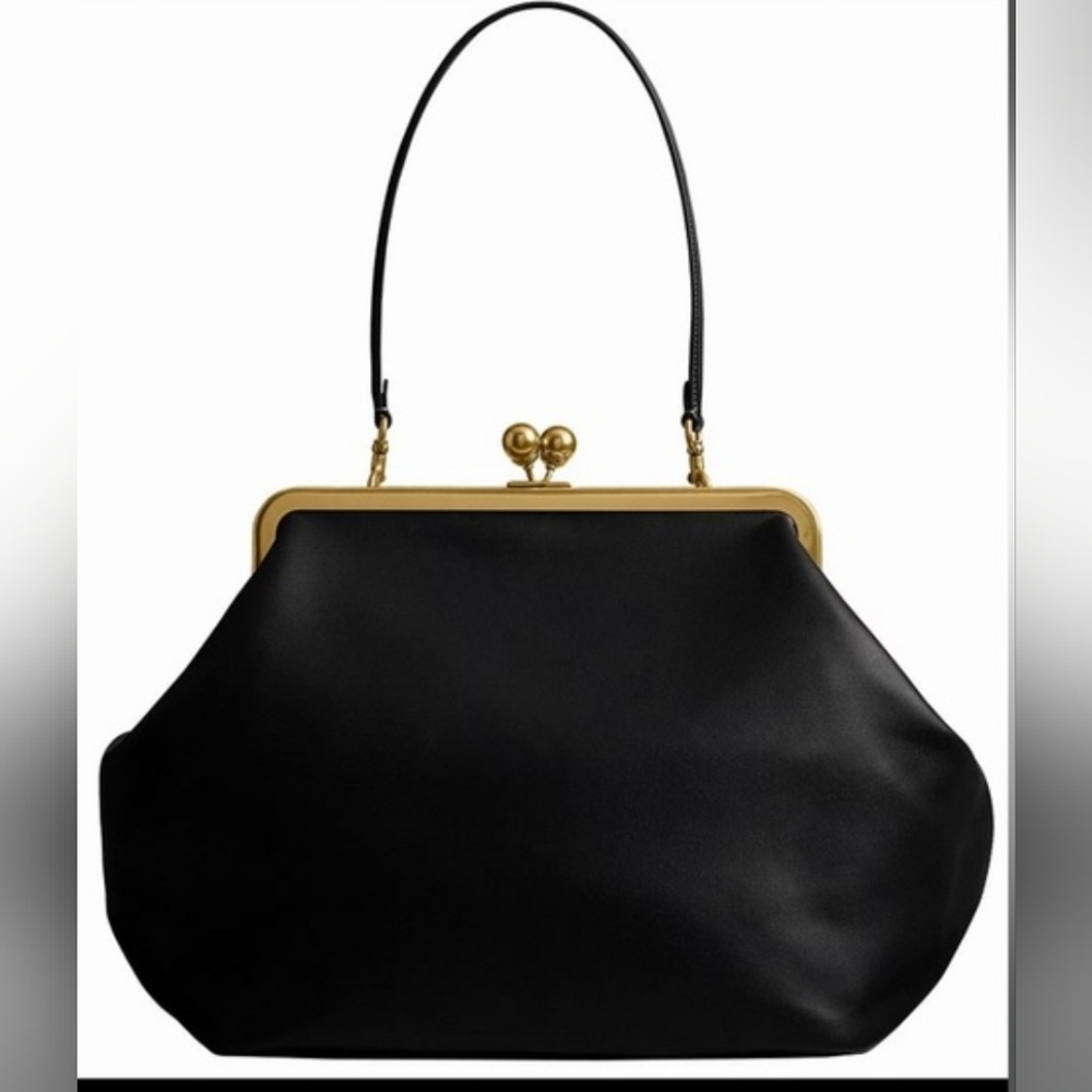 Coach Kisslock Black Oversized Handbag